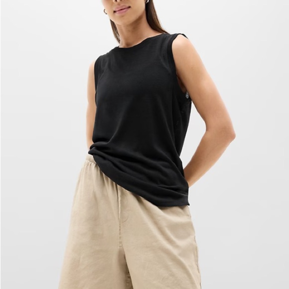 NWT Athleta Black Muscle Tee Breezy Tank Lightweight Size Small